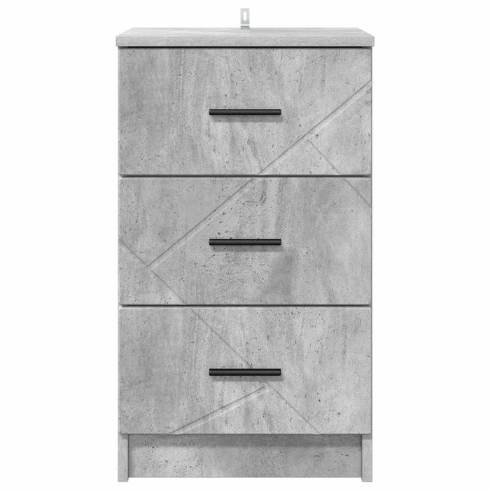 Dulap de noapte Gri beton 38 x 38 x 66 cm Lemn compozit - WALTI WALTI