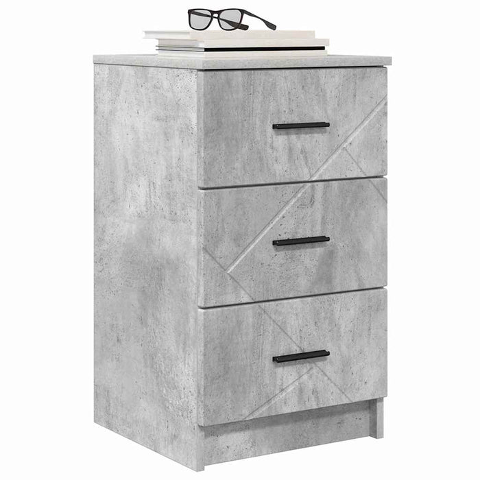 Dulap de noapte Gri beton 38 x 38 x 66 cm Lemn compozit - WALTI WALTI