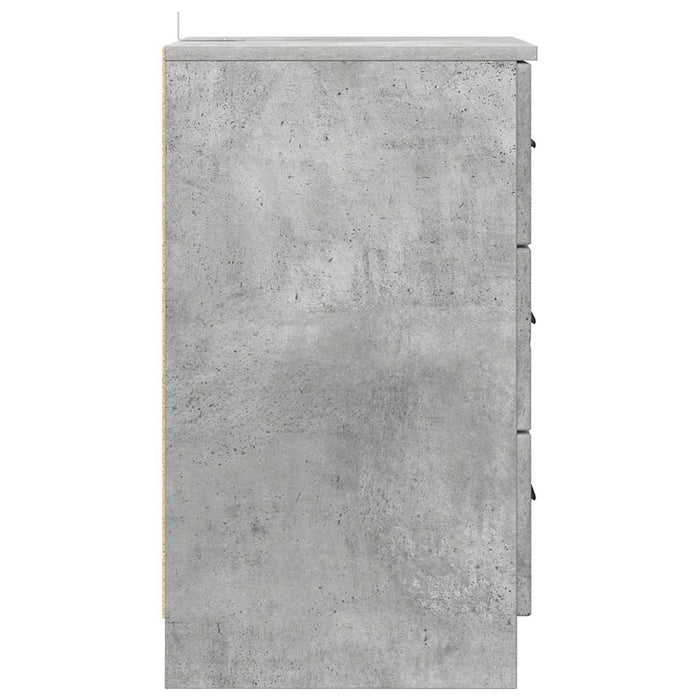 Dulap de noapte Gri beton 38 x 38 x 66 cm Lemn compozit - WALTI WALTI