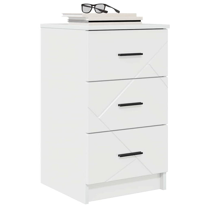 Dulap de noapte Alb foarte lucios 38 x 38 x 66 cm Lemn compozit - WALTI WALTI