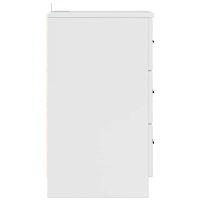 Dulap de noapte Alb foarte lucios 38 x 38 x 66 cm Lemn compozit - WALTI WALTI