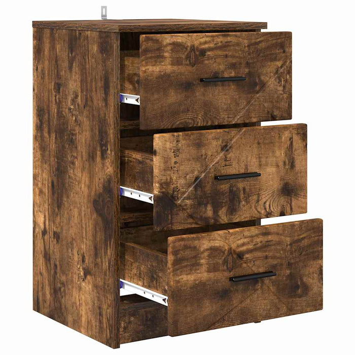 Dulap de noapte Stejar afumat 38 x 38 x 66 cm Lemn compozit - WALTI WALTI