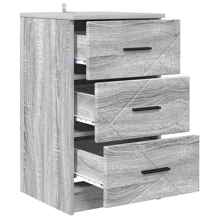 Dulap de noapte sonoma gri 38 x 38 x 66 cm Lemn compozit - WALTI WALTI