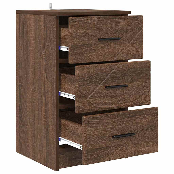 Dulap de noapte Stejar brun 38 x 38 x 66 cm Lemn compozit - WALTI WALTI