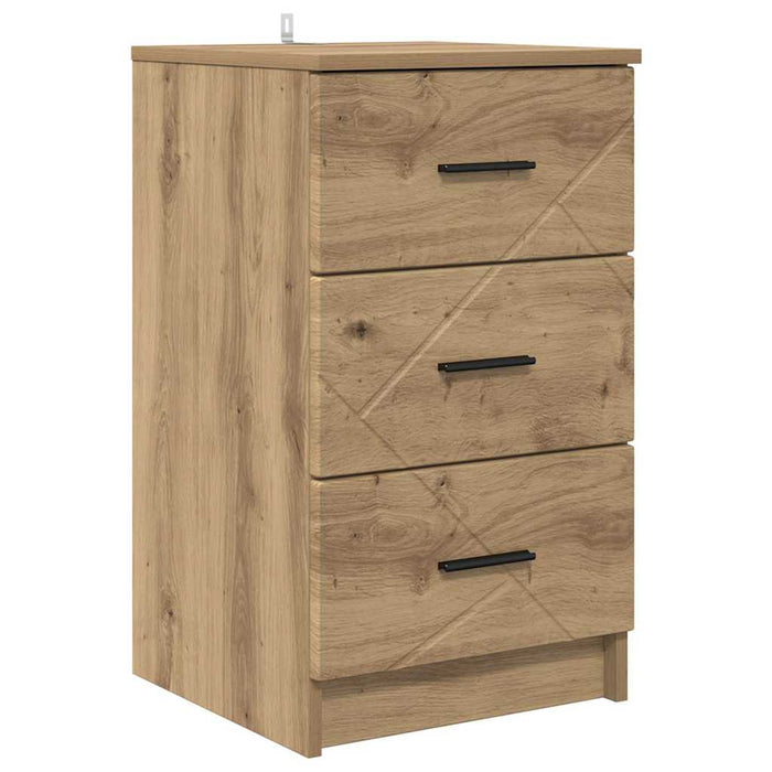 Dulap de noapte stejar artizanal 38 x 38 x 66 cm Lemn compozit - WALTI WALTI