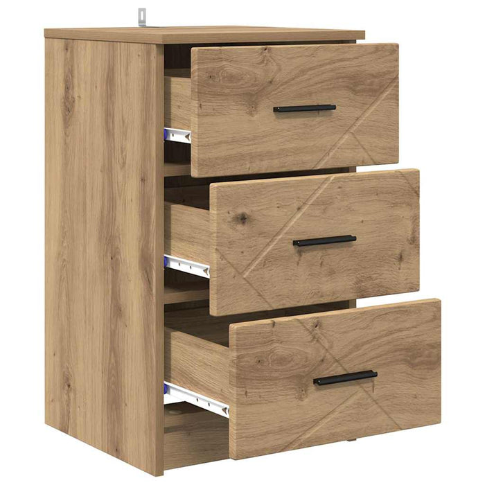 Dulap de noapte stejar artizanal 38 x 38 x 66 cm Lemn compozit - WALTI WALTI
