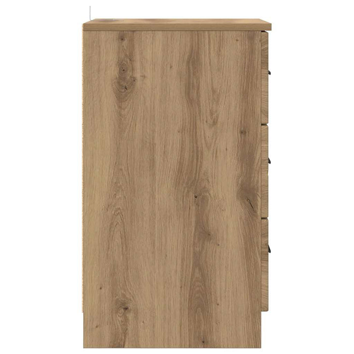 Dulap de noapte stejar artizanal 38 x 38 x 66 cm Lemn compozit - WALTI WALTI