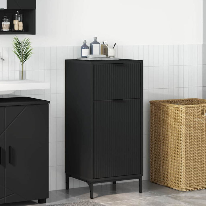 Dulap de Baie Negru 39,5 x 36 x 88 cm Lemn compozit & Metal WALTI