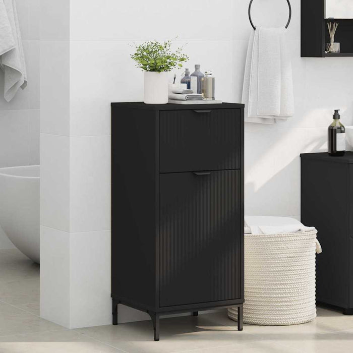 Dulap de Baie Negru 39,5 x 36 x 88 cm Lemn compozit & Metal WALTI