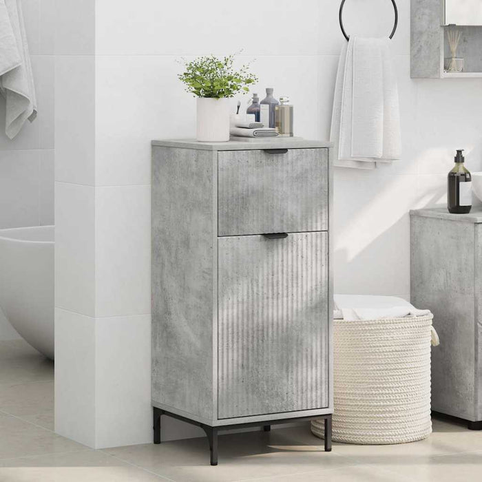Dulap de Baie cu sertar cu ușă Gri din beton 39,5 x 36 x 88 cm - WALTI WALTI