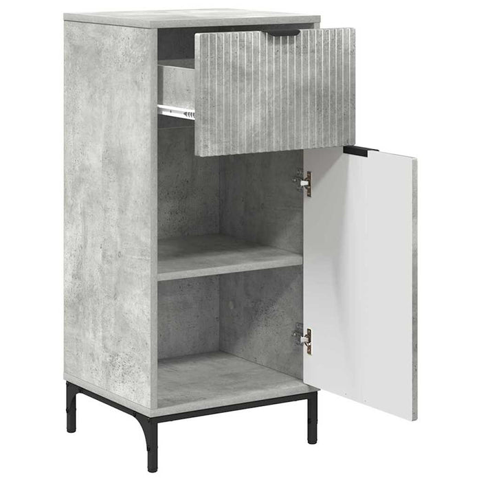 Dulap de Baie cu sertar cu ușă Gri din beton 39,5 x 36 x 88 cm - WALTI WALTI
