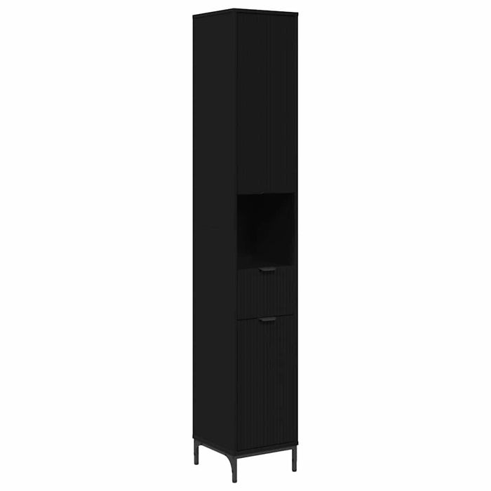 Dulap de Baie Negru 31,5 x 33 x 190 cm Lemn compozit & Metal WALTI
