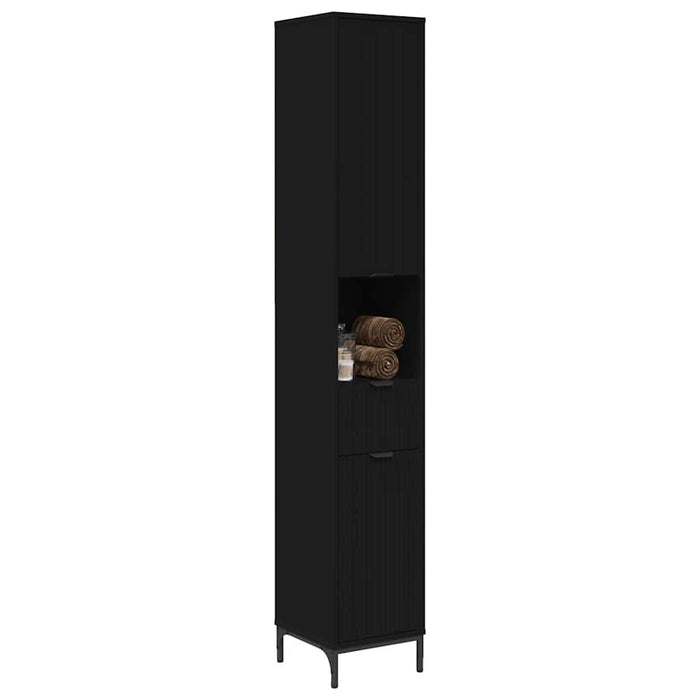 Dulap de Baie Negru 31,5 x 33 x 190 cm Lemn compozit & Metal WALTI