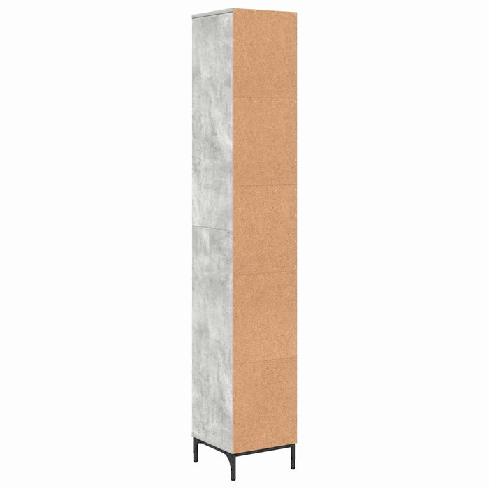 Dulap de baie înalt Gri beton 31.5 x 33 x 190 cm Lemn compozit - WALTI WALTI