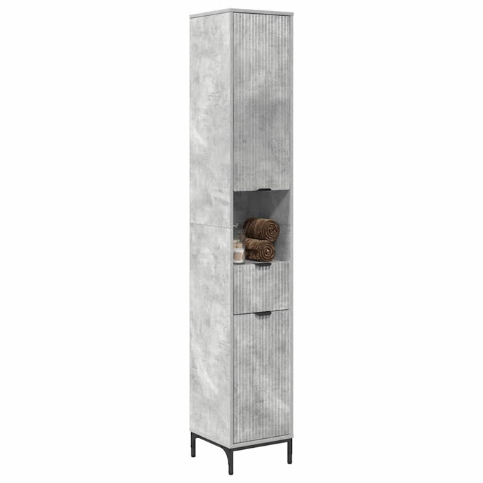 Dulap de baie înalt Gri beton 31.5 x 33 x 190 cm Lemn compozit - WALTI WALTI