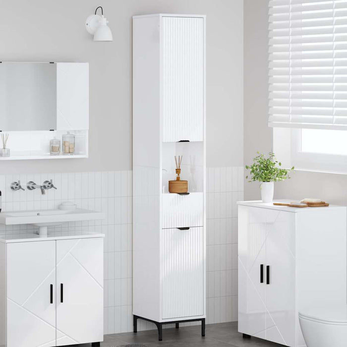 Dulap de Baie cu sertar cu ușă Alb lucios 31,5 x 33 x 190 cm WALTI