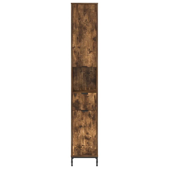 Dulap de baie înalt cu sertar Stejar afumat 31.5 x 33 x 190 cm - WALTI WALTI