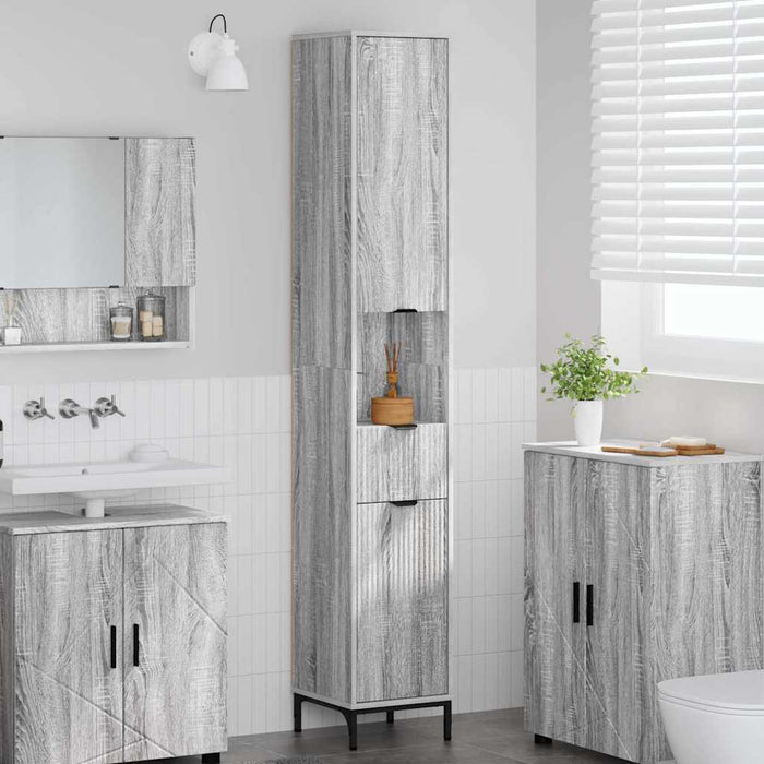 Dulap de baie înalt sonoma gri 31.5 x 33 x 190 cm Lemn compozit - WALTI WALTI