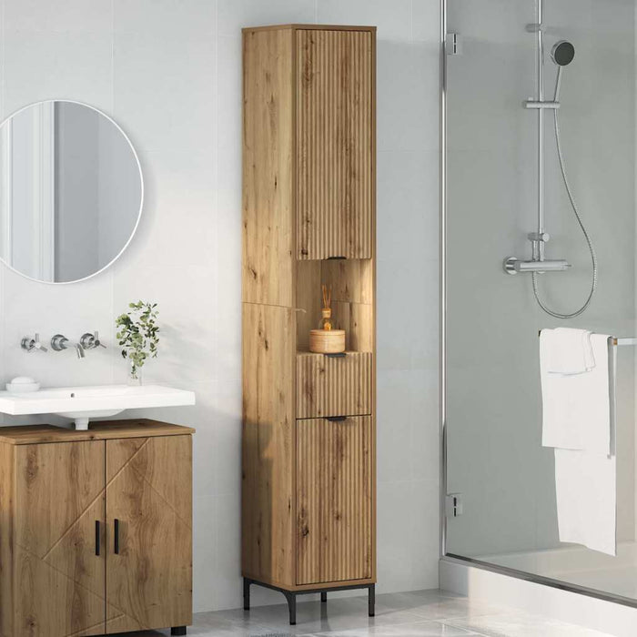 Dulap de Baie cu sertar Stejar Artizanal 31,5 x 33 x 190 cm WALTI