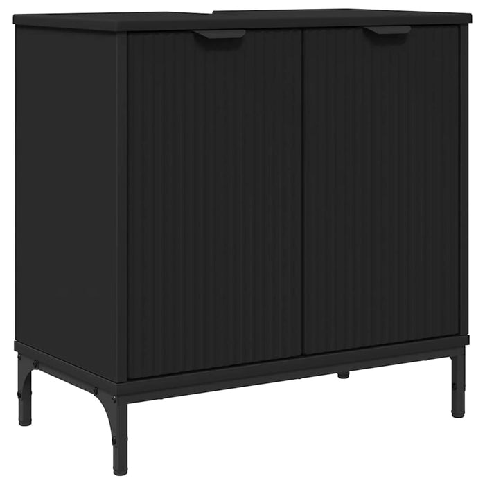 Dulap pentru Chiuveta de Baie cu ușă Negru 60,5 x 33,5 x 61 cm WALTI