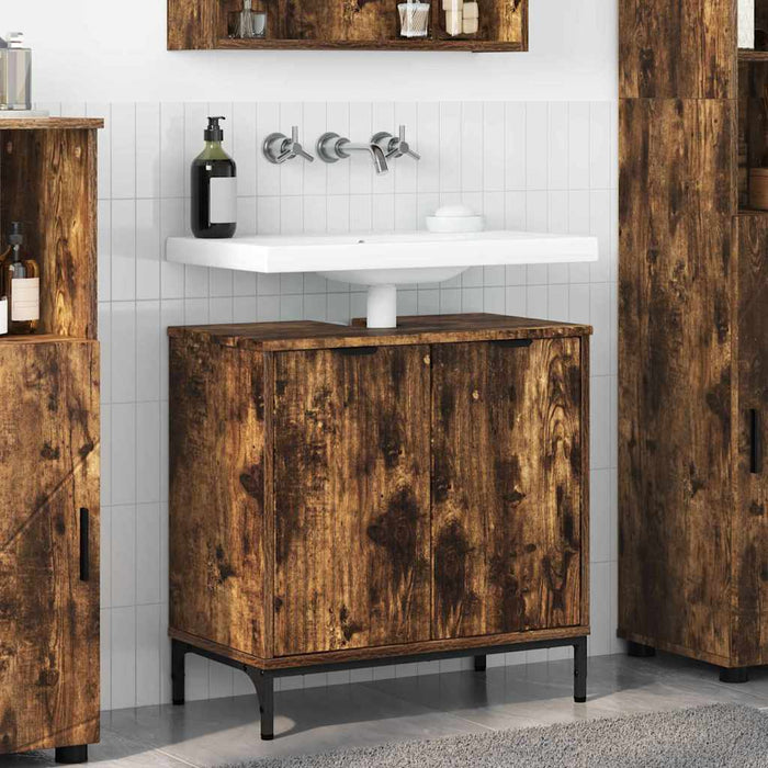 Dulap pentru Chiuveta de Baie Stejar afumat 60.5 x 33.5 x 61 cm - WALTI WALTI