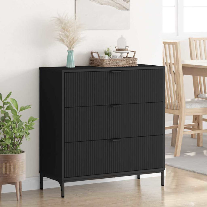 Bufet cu sertar Negru 79,5 x 33 x 82 cm Lemn compozit WALTI