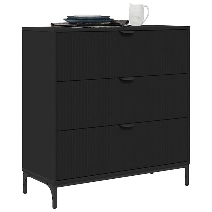 Bufet cu sertar Negru 79,5 x 33 x 82 cm Lemn compozit WALTI