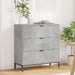 Bufet cu sertar Gri beton 79.5 x 33 x 82 cm Lemn compozit - WALTI WALTI