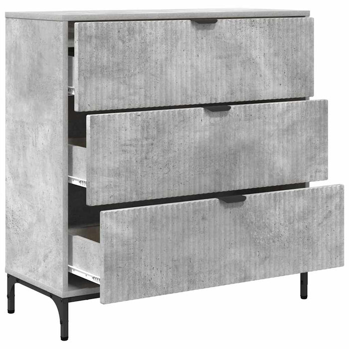 Bufet cu sertar Gri beton 79.5 x 33 x 82 cm Lemn compozit - WALTI WALTI