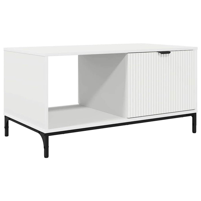 Masă de cafea cu sertar Alb 90 x 49 x 46 cm Lemn compozit - WALTI WALTI