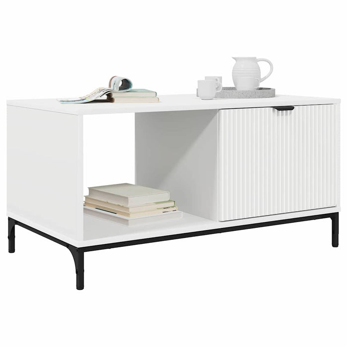 Masă de cafea cu sertar Alb 90 x 49 x 46 cm Lemn compozit - WALTI WALTI