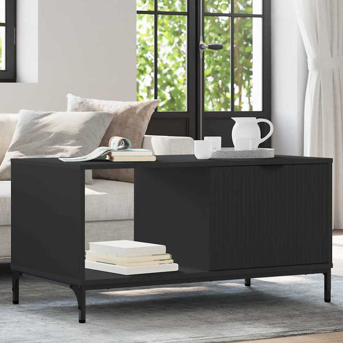 Masă de cafea Stejar Negru 90 x 49 x 46 cm Lemn compozit - WALTI WALTI