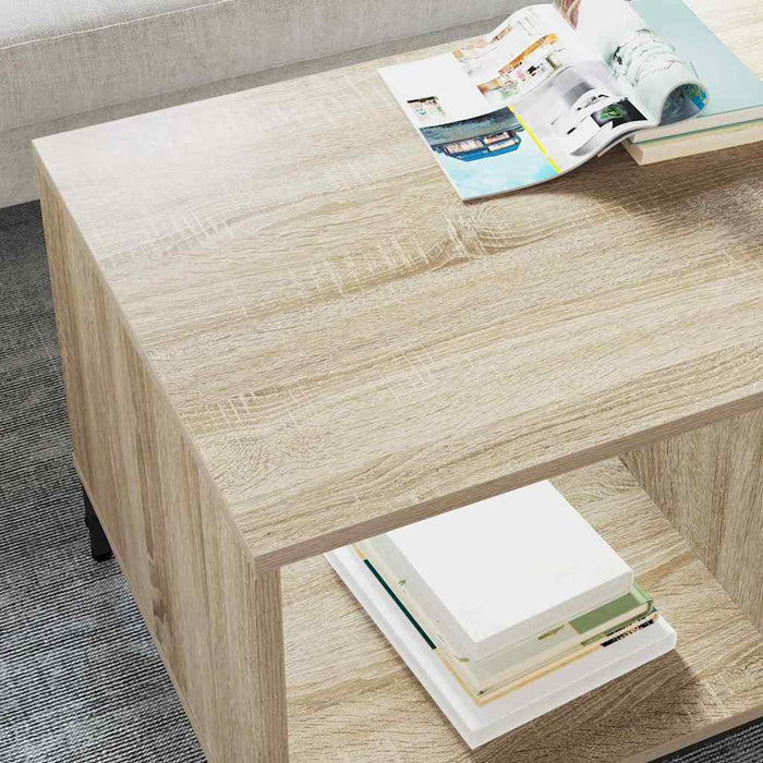 Masă de cafea Stejar Sonoma 90 x 49 x 46 cm Lemn compozit - WALTI WALTI