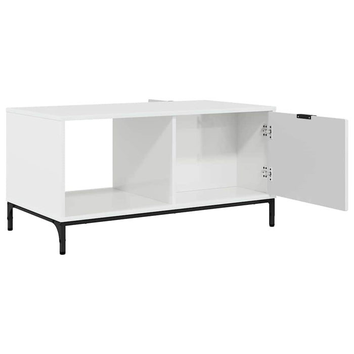 Masă de cafea Alb lucios 90 x 49 x 46 cm Lemn compozit - WALTI WALTI
