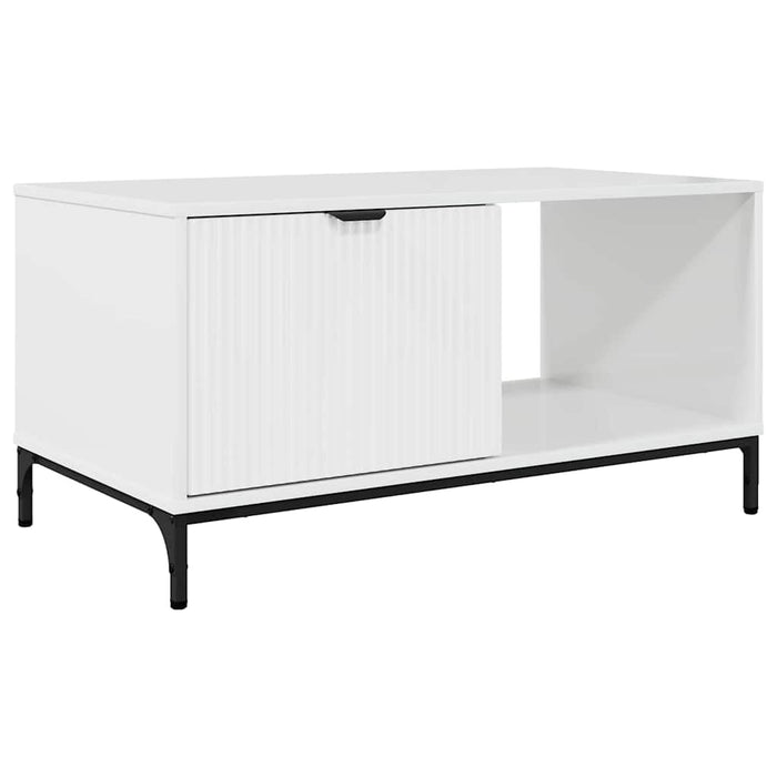Masă de cafea Alb lucios 90 x 49 x 46 cm Lemn compozit - WALTI WALTI