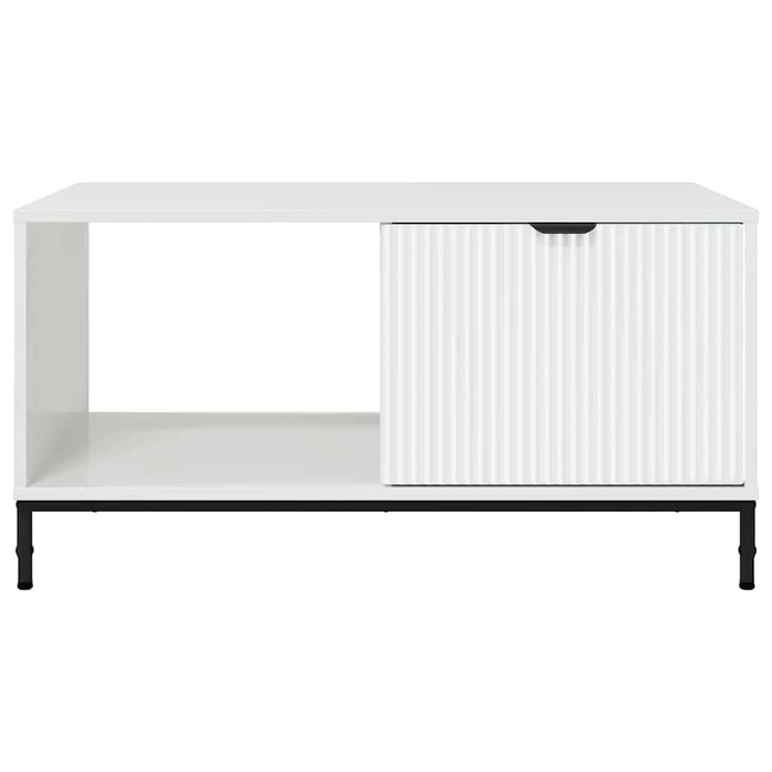 Masă de cafea Alb lucios 90 x 49 x 46 cm Lemn compozit - WALTI WALTI