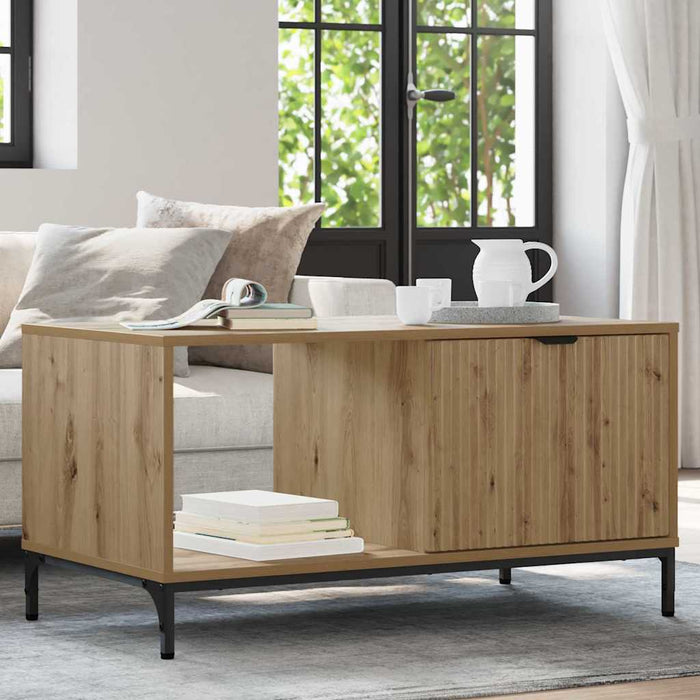 Masă de cafea Stejar Artizanal 90 x 49 x 46 cm Lemn compozit - WALTI WALTI