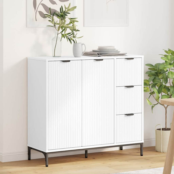 Bufet cu sertar Alb 89.5 x 33 x 82 cm Lemn compozit - WALTI WALTI