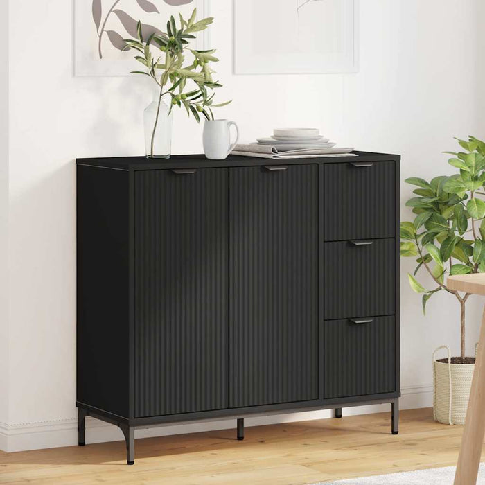 Bufet cu sertar Negru 89,5 x 33 x 82 cm Lemn compozit WALTI