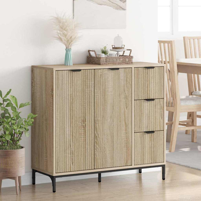 Bufet cu sertar Stejar sonoma 89.5 x 33 x 82 cm Lemn compozit - WALTI WALTI