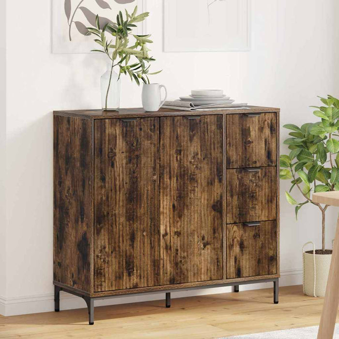 Bufet cu sertar Stejar afumat 89.5 x 33 x 82 cm Lemn compozit - WALTI WALTI