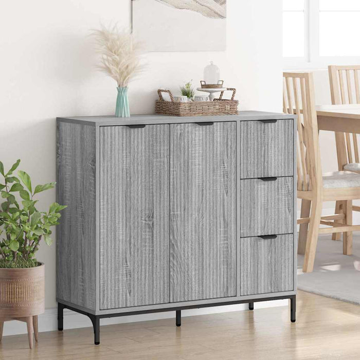 Bufet cu sertar sonoma gri 89.5 x 33 x 82 cm Lemn compozit - WALTI WALTI