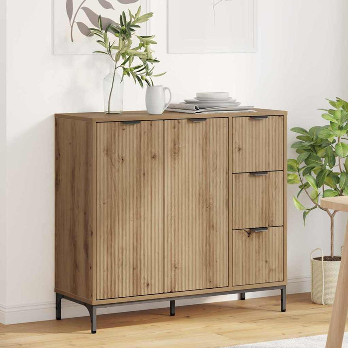 Bufet Stejar Artizanal 89,5 x 33 x 82 cm Lemn compozit WALTI