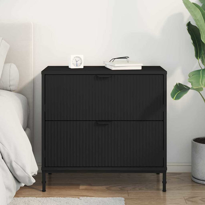 Noptieră cu sertar Negru 63.5 x 36 x 61 cm Lemn compozit WALTI