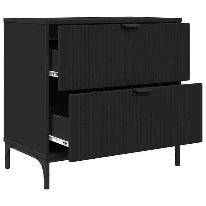 Noptieră cu sertar Negru 63.5 x 36 x 61 cm Lemn compozit WALTI