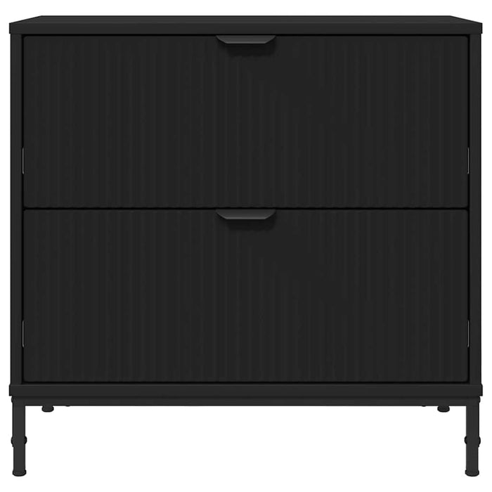 Noptieră cu sertar Negru 63.5 x 36 x 61 cm Lemn compozit WALTI
