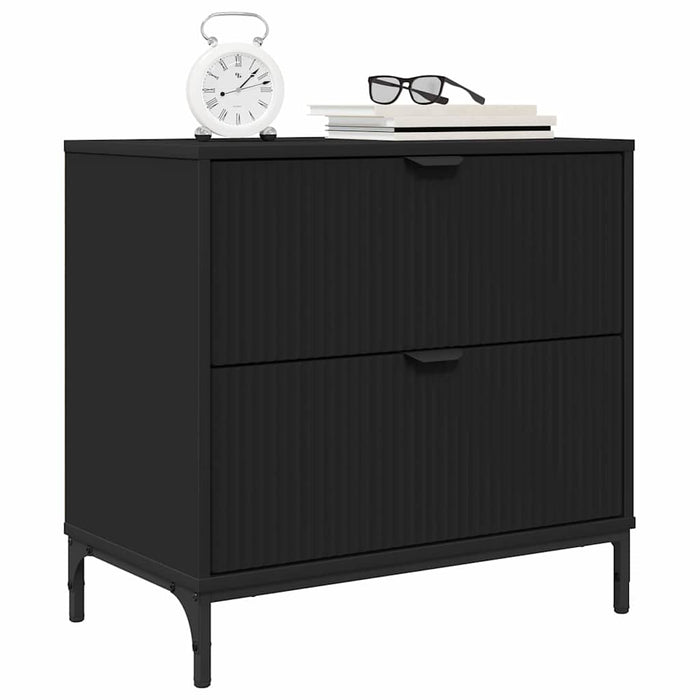 Noptieră cu sertar Negru 63.5 x 36 x 61 cm Lemn compozit WALTI