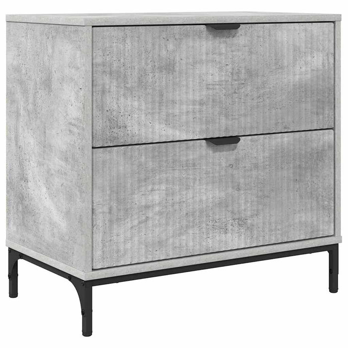 Noptieră cu sertar Gri beton 63.5 x 36 x 61 cm Lemn compozit - WALTI WALTI
