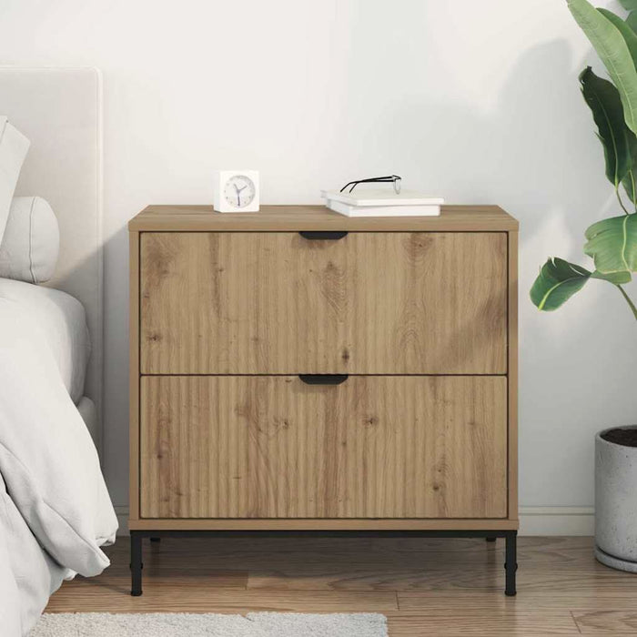 Noptieră stejar artizanal 63.5 x 36 x 61 cm Lemn compozit - WALTI WALTI