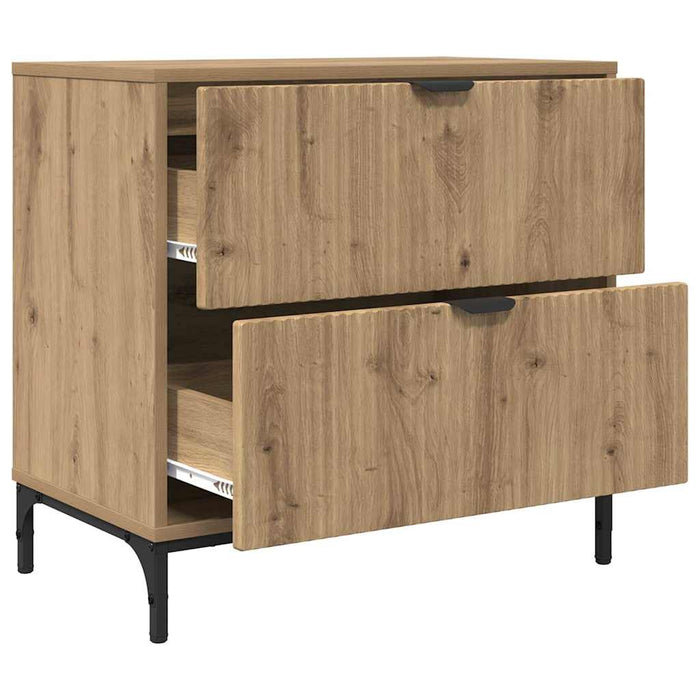 Noptieră stejar artizanal 63.5 x 36 x 61 cm Lemn compozit - WALTI WALTI